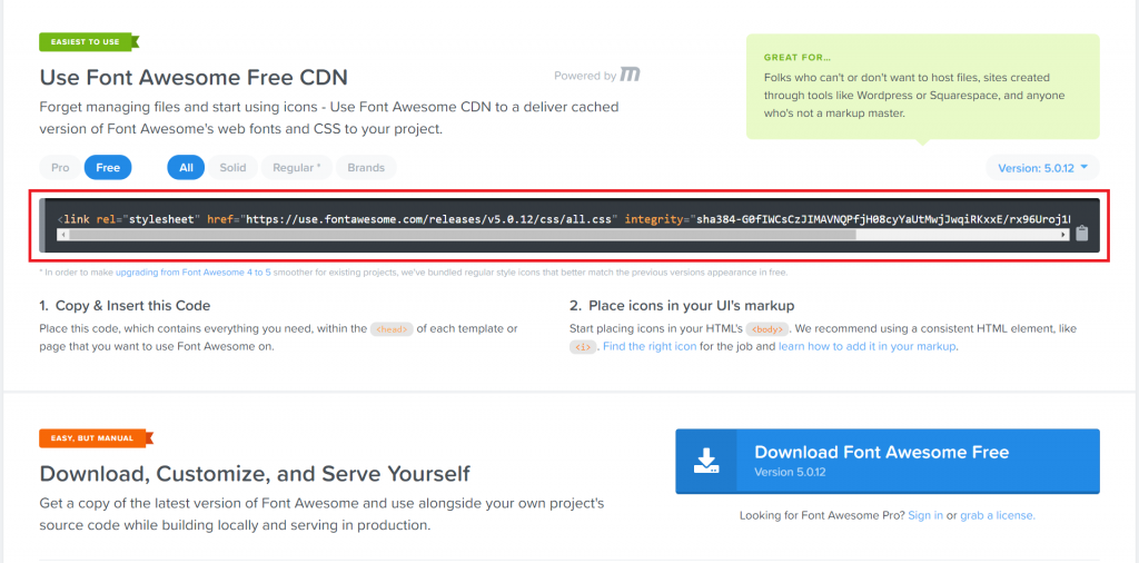 FontAwesome5のCDN